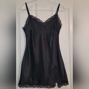 Victoria's Secret Black Lace Trim Chemise